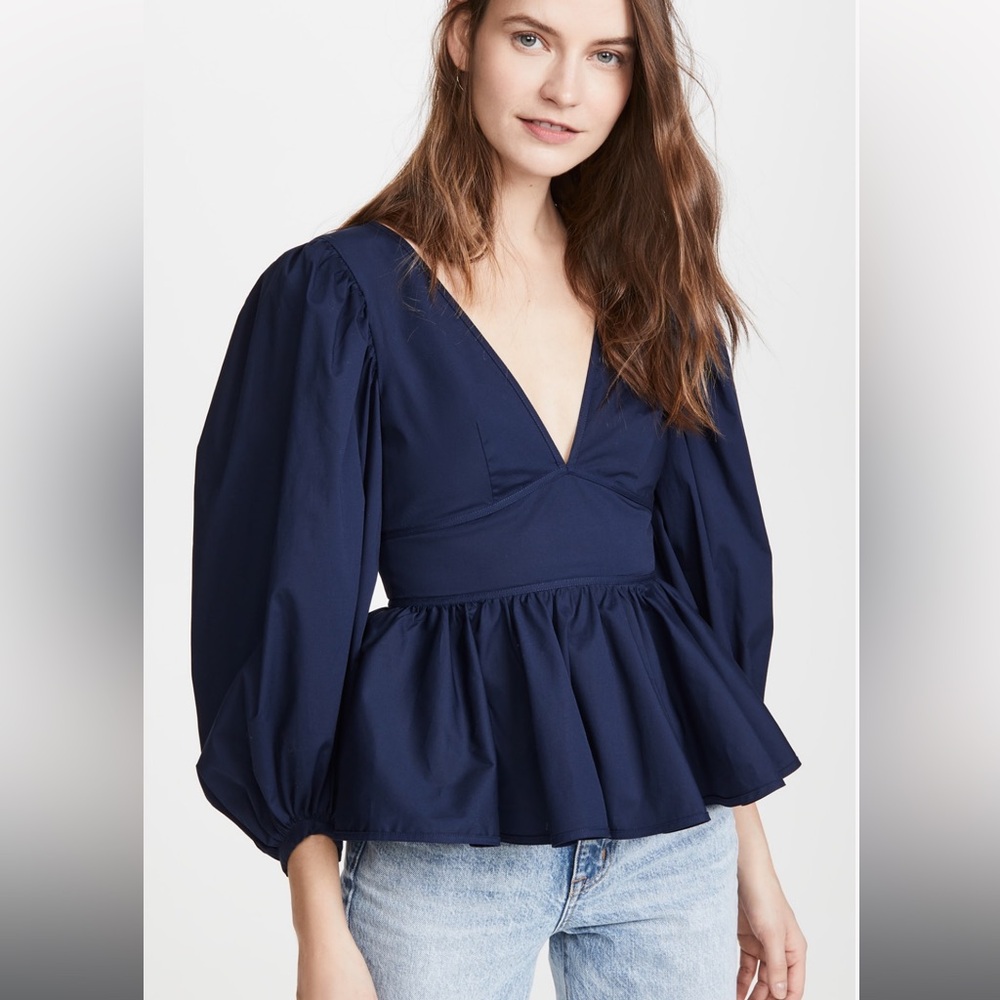 Staud Luna top dark blue